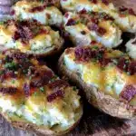 loaded twice-baked potatoes with bacon - featured image