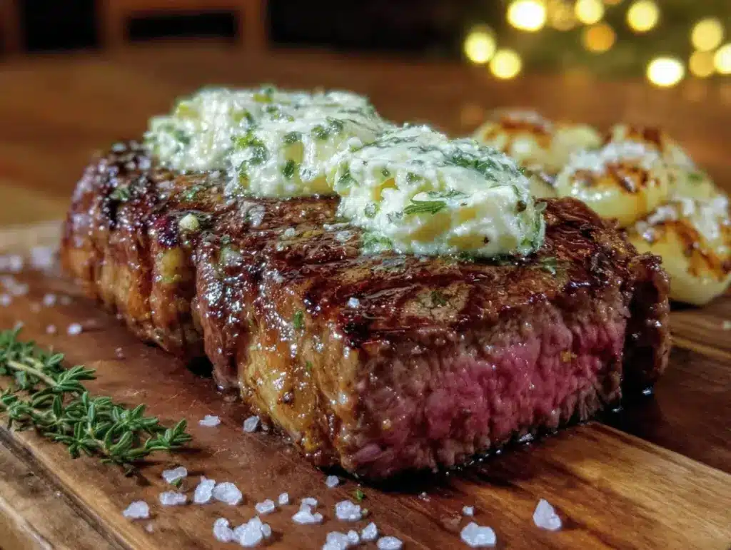Home 3 New York Strip Steak with Blue Cheese Butter - featured image