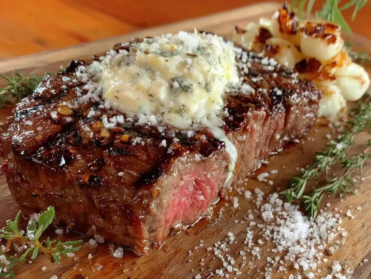 New York Strip Steak with Blue Cheese Butter Easy Fathers Day Recipe 4 New York Strip Steak with Blue Cheese Butter preparation steps