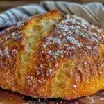 no-knead rustic sourdough bread - featured image