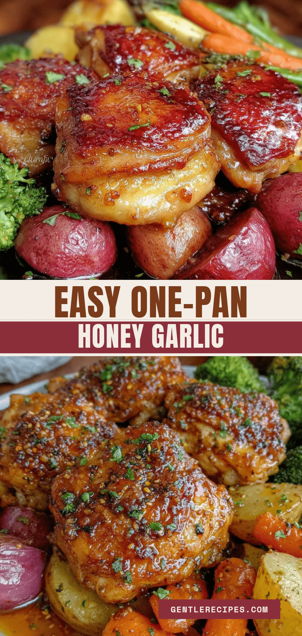 One-Pan Honey Garlic Chicken Thighs Recipe Easy Dinner with Roasted Veggies 5 one-pan honey garlic chicken thighs recipe
