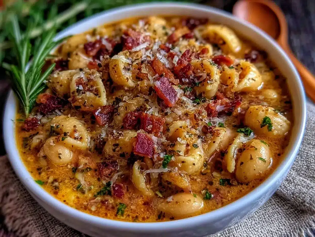One-Pot Pasta e Fagioli with Pancetta Easy Recipe Ready in 30 Minutes 4 one-pot pasta e fagioli with pancetta preparation steps