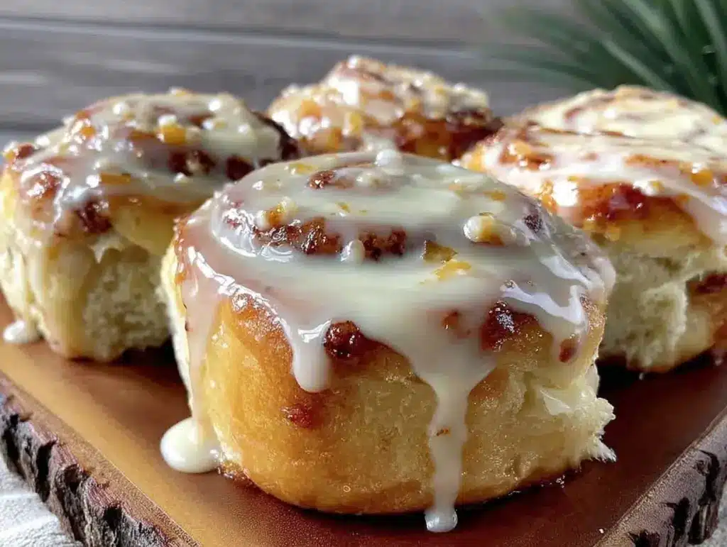 overnight cinnamon rolls brown butter frosting - featured image