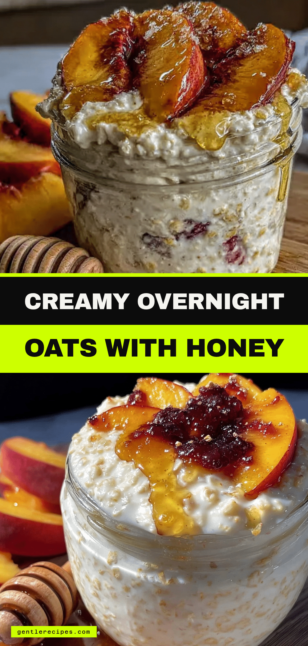 Overnight Refrigerator Oats with Peach Honey Easy Creamy Breakfast Recipe 5 overnight refrigerator oats with peach honey recipe