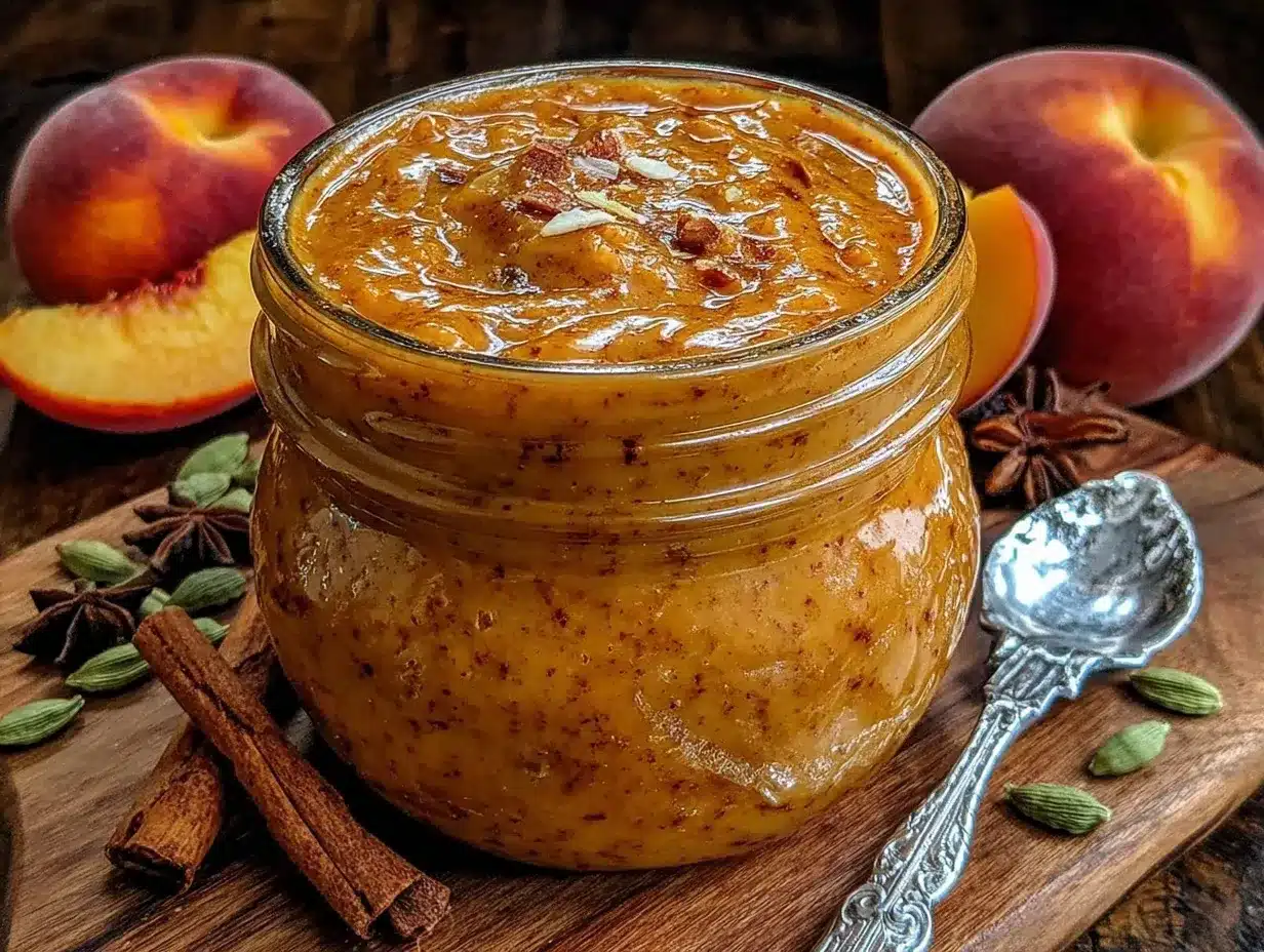 Peach Butter with Cinnamon and Cardamom Easy Homemade Spread Recipe for Perfect Breakfast 4 peach butter with cinnamon and cardamom preparation steps