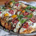 sheet pan caprese chicken - featured image
