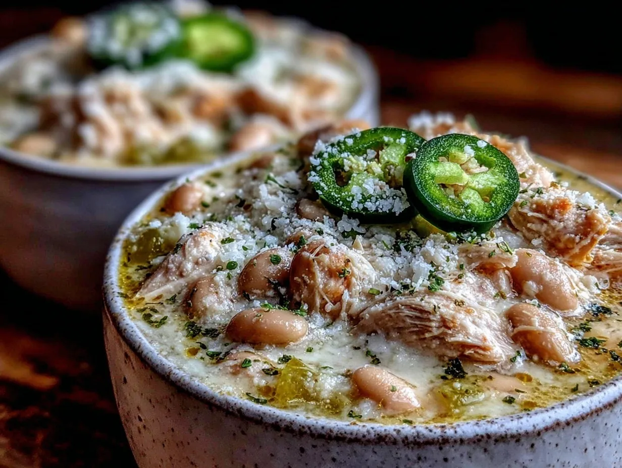 Slow Cooker White Chicken Chili with Cream Cheese Easy Cozy Recipe for Cold Nights 4 slow cooker white chicken chili preparation steps