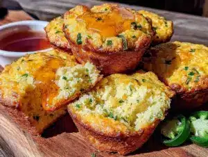 Home 5 spicy jalapeño cheddar cornbread muffins - featured image