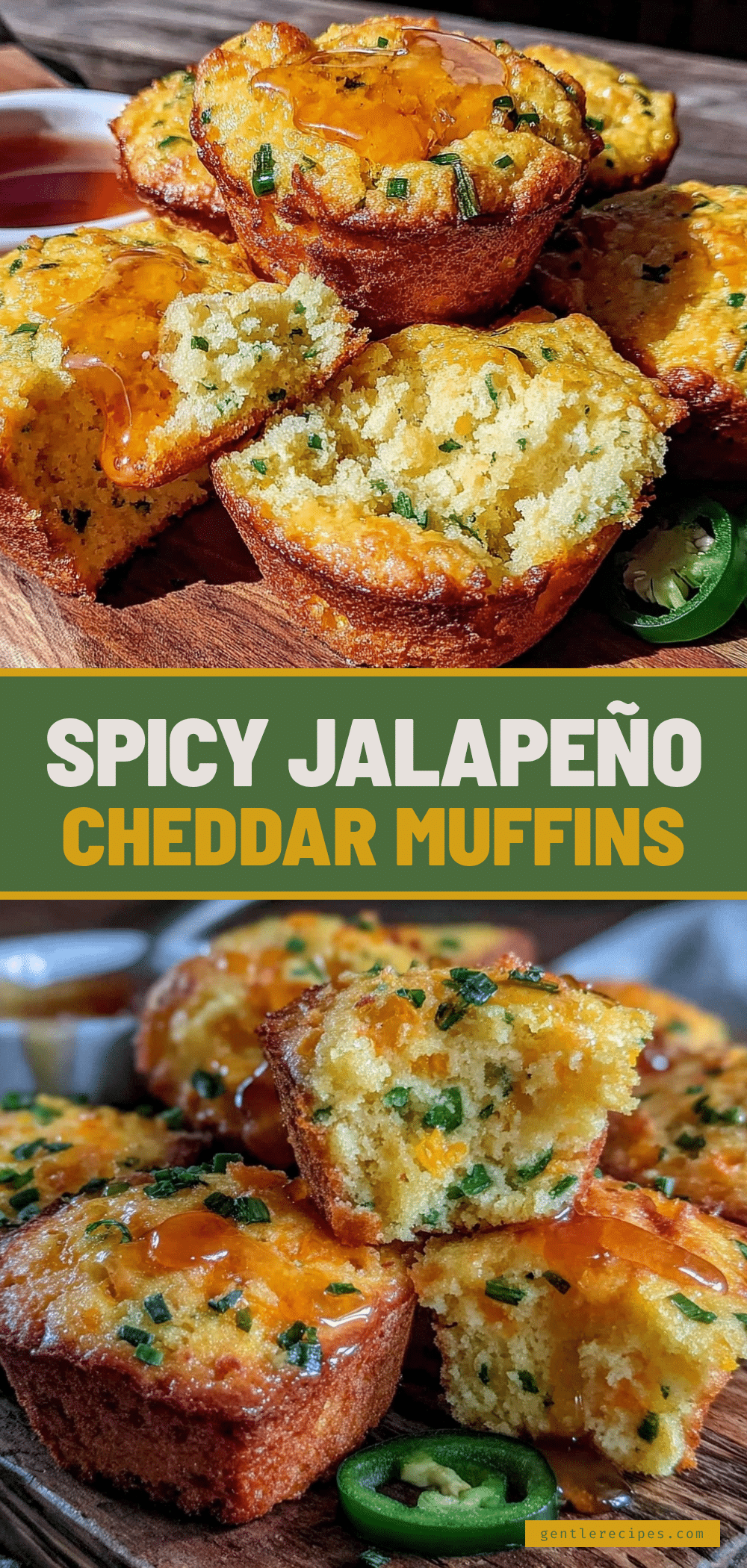 Spicy Jalapeño Cheddar Cornbread Muffins Recipe with Honey Drizzle Easy and Perfect 5 spicy jalapeño cheddar cornbread muffins recipe