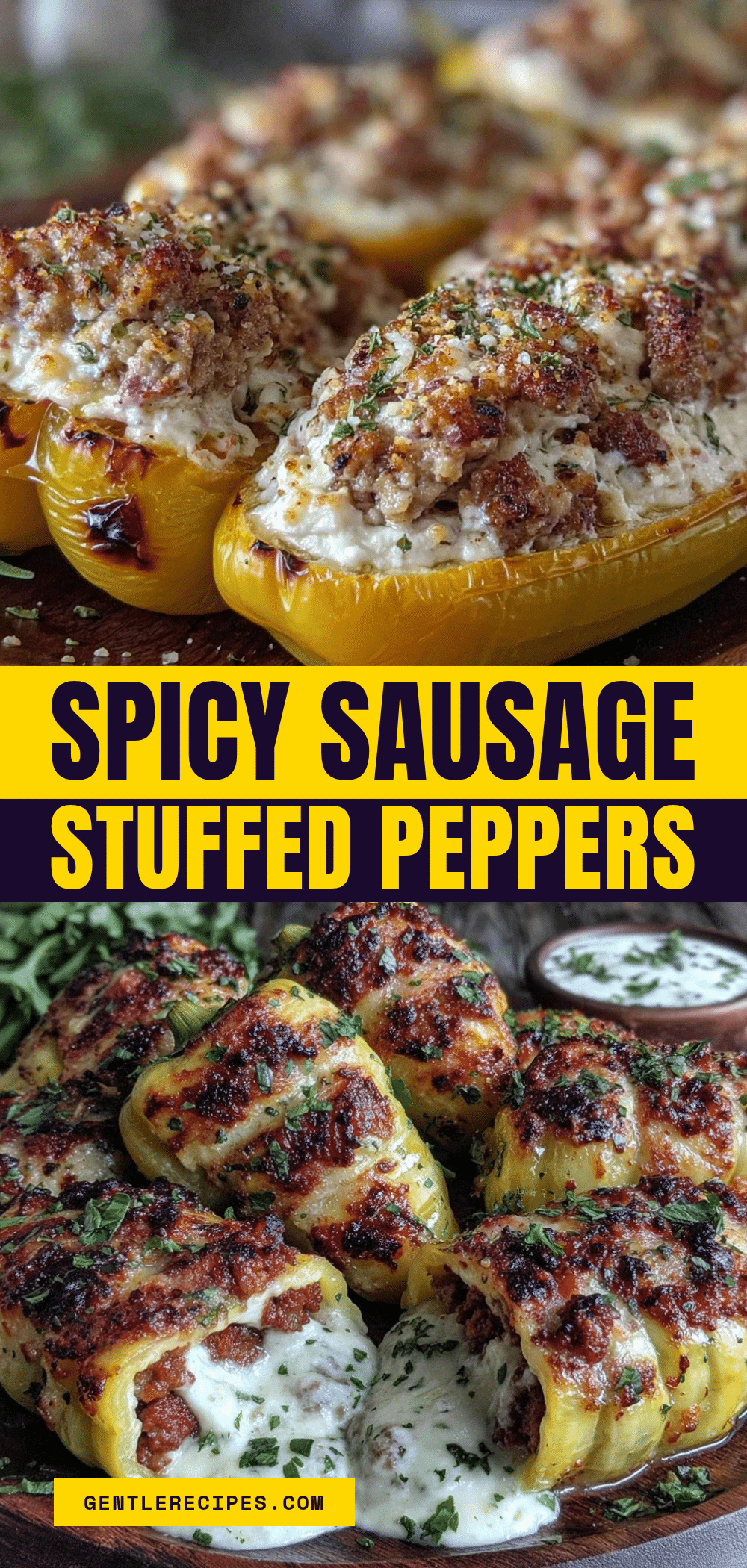 Stuffed Banana Peppers with Spicy Sausage Easy Appetizer Recipe 5 stuffed banana peppers with spicy sausage recipe