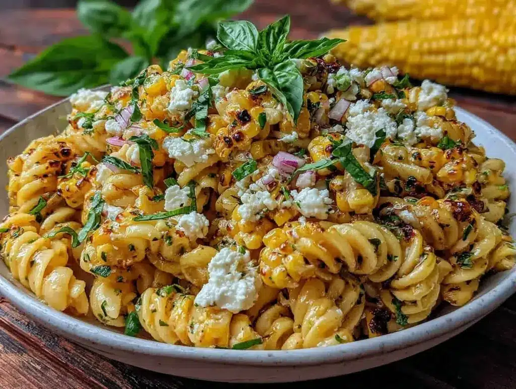 Home 1 summer pasta salad with grilled corn - featured image