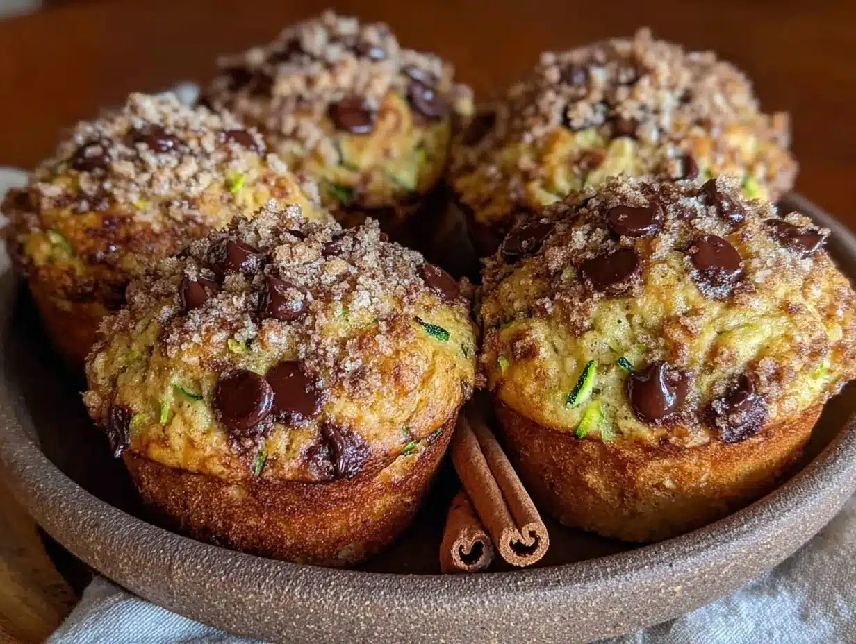 Zucchini Chocolate Chip Muffins with Cinnamon Streusel Easy Moist Recipe 4 zucchini chocolate chip muffins preparation steps