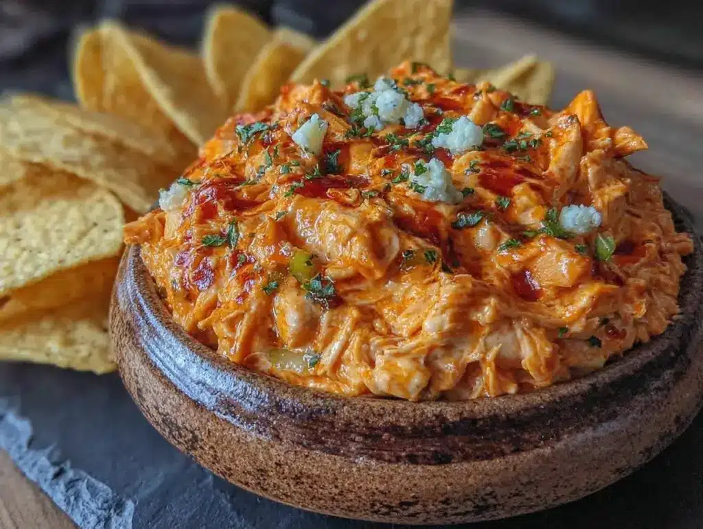 creamy buffalo chicken dip - featured image