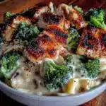 creamy chicken broccoli alfredo - featured image