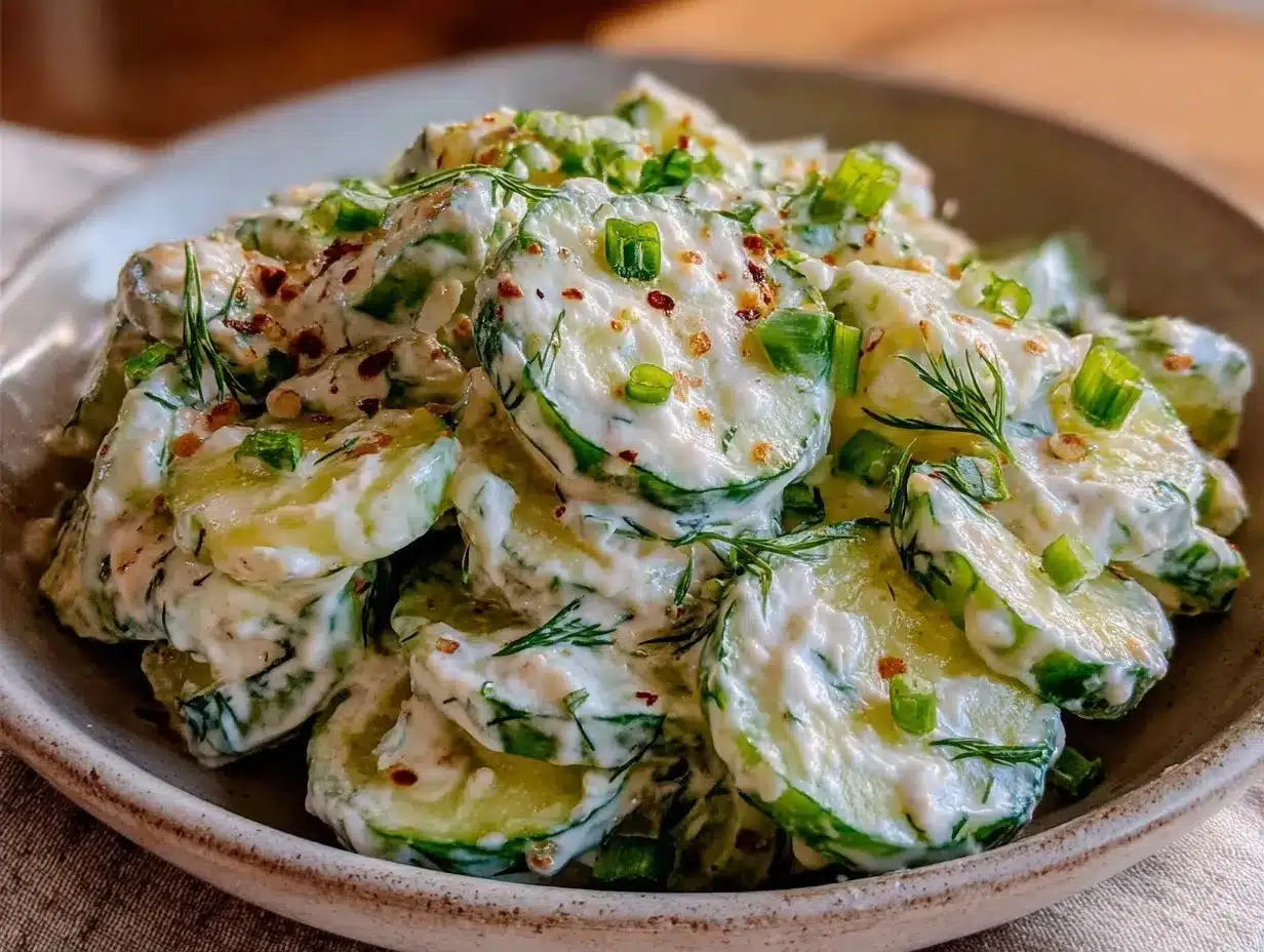 Creamy Cucumber Salad: Easy No-Cook Recipe 4 creamy cucumber salad preparation steps