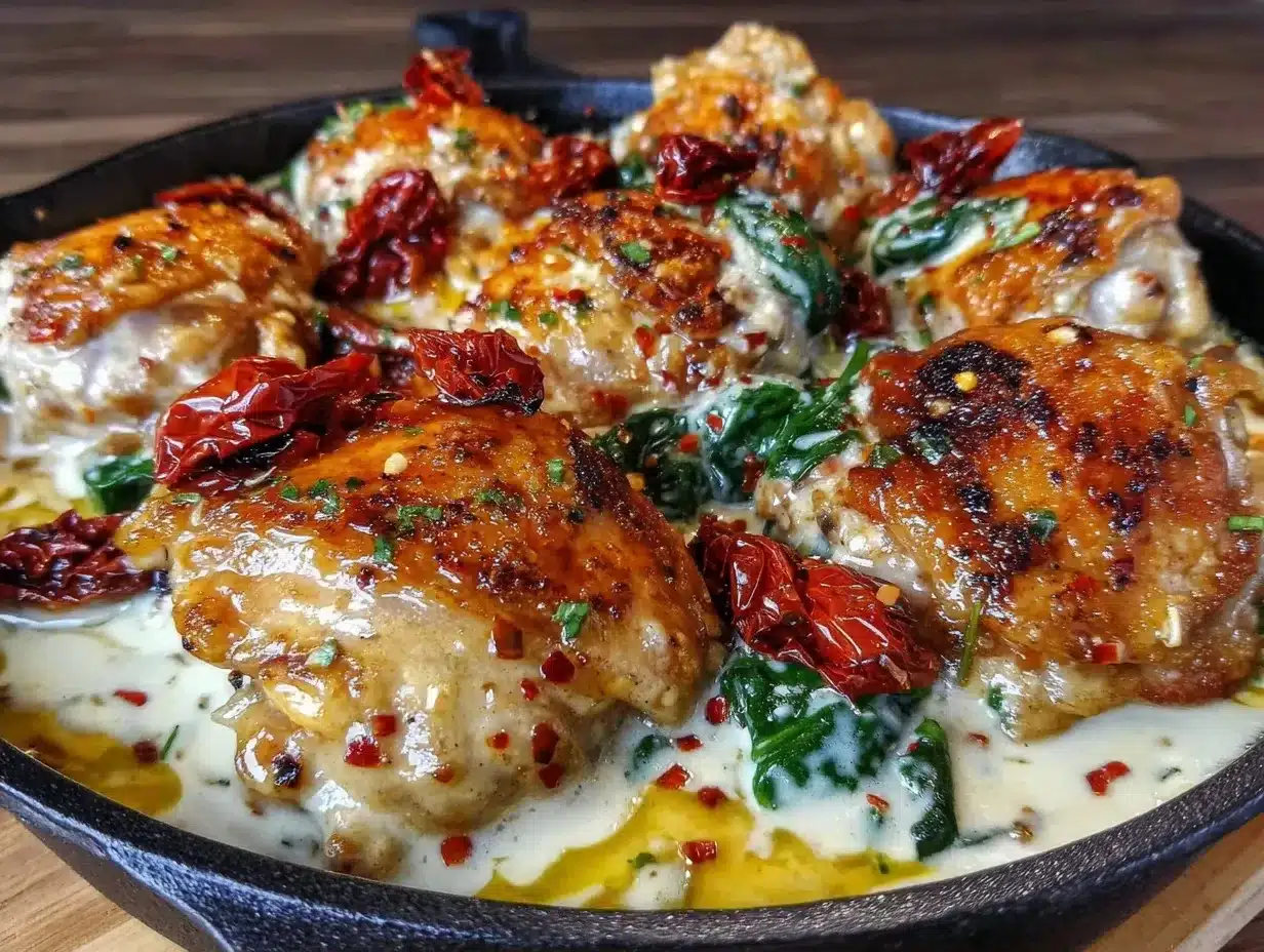 Creamy Tuscan Chicken Thighs: Easy 30-Minute Dinner 4 creamy Tuscan chicken thighs preparation steps