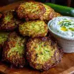 crispy air fryer zucchini fritters - featured image