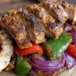 crispy sheet pan chicken fajitas - featured image