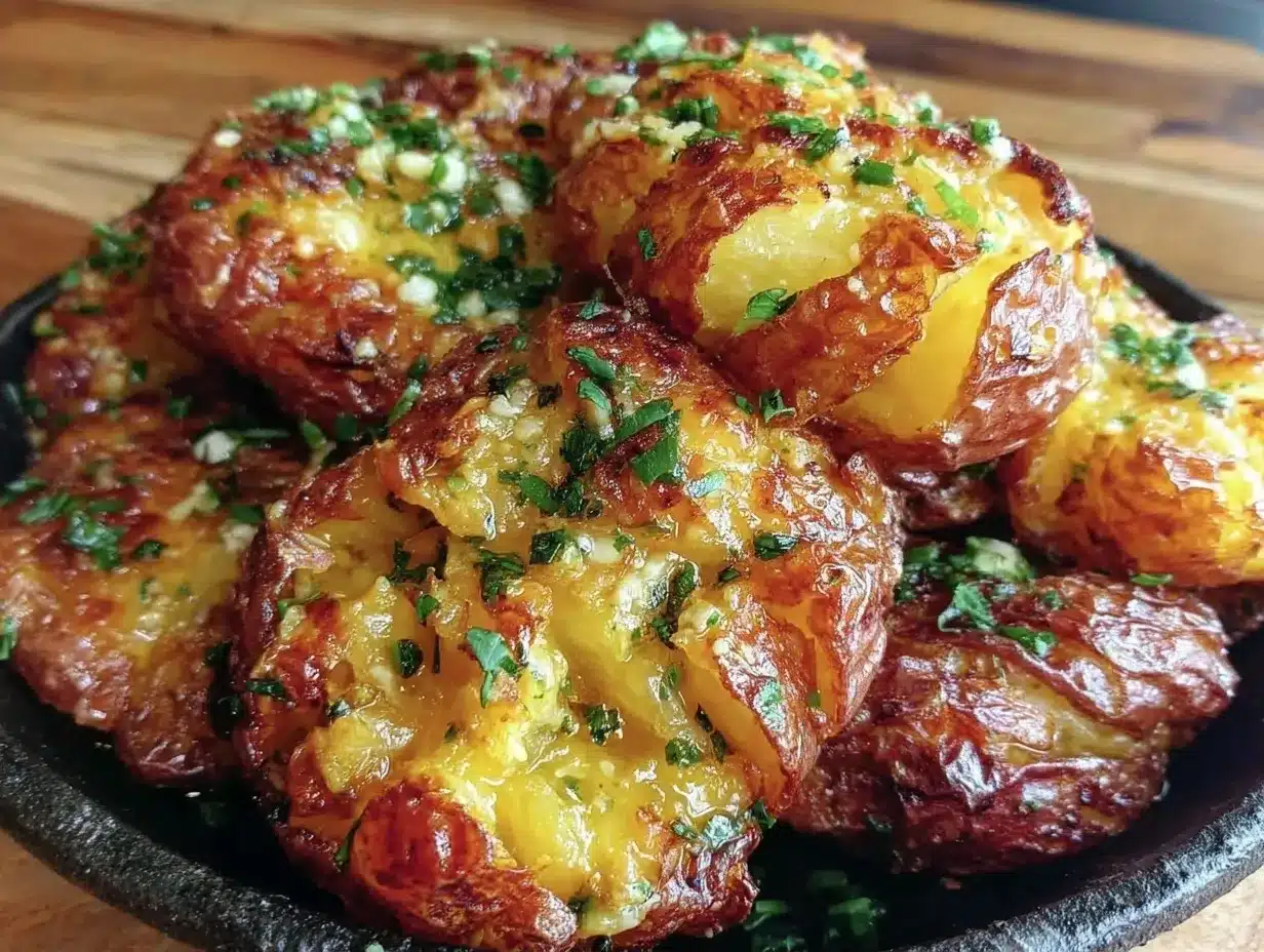 Crispy Smashed Potatoes: 15-Minute Garlic Herb Butter Recipe 4 crispy smashed potatoes preparation steps