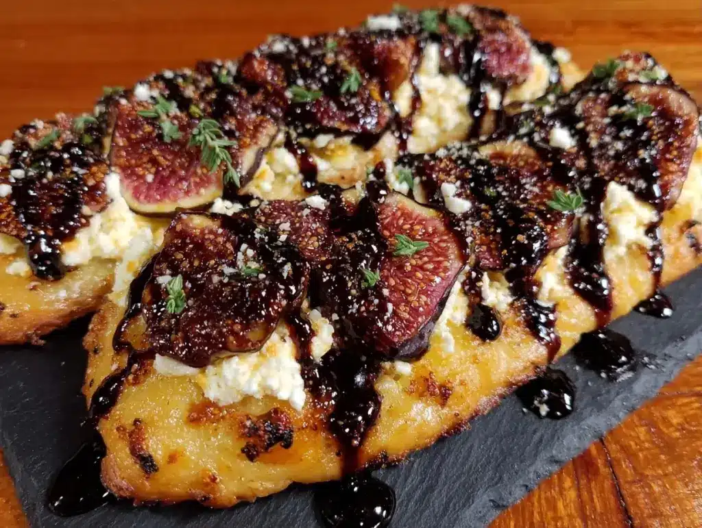 fig goat cheese flatbread - featured image