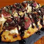 fig goat cheese flatbread - featured image