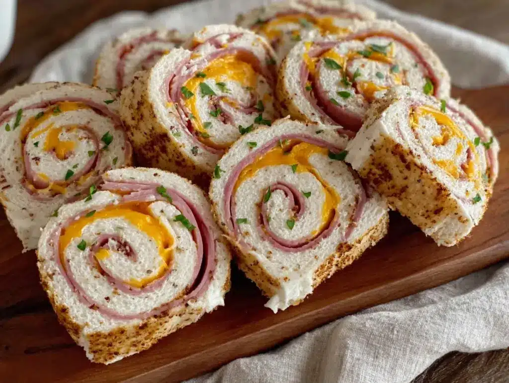 Home 2 freezer-friendly ham and cheese pinwheel sandwiches - featured image