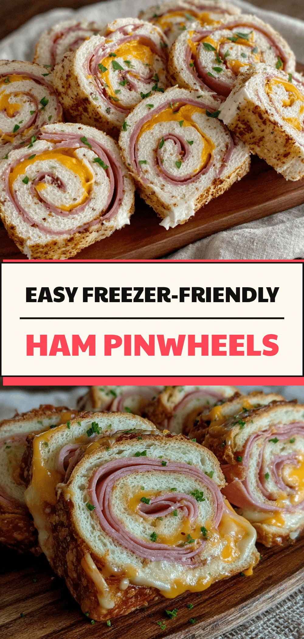Freezer-Friendly Ham and Cheese Pinwheel Sandwiches 5 freezer-friendly ham and cheese pinwheel sandwiches recipe