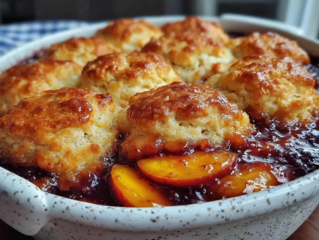 fresh peach cobbler - featured image