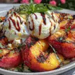 grilled peach burrata salad - featured image