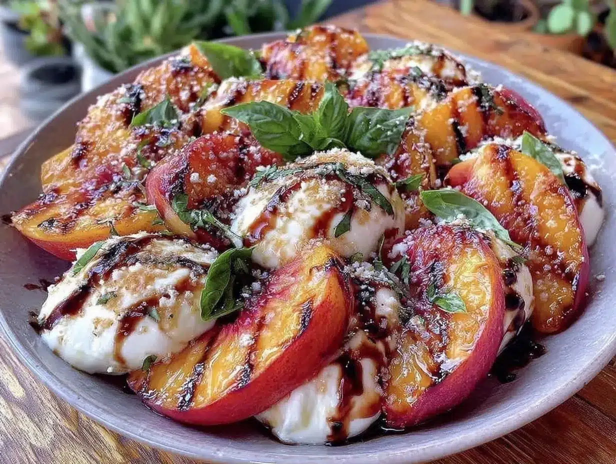 Grilled Peach Burrata Salad: Easy 10-Minute Summer Recipe 4 grilled peach burrata salad preparation steps