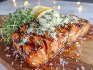 Home 5 grilled salmon with garlic herb butter - featured image