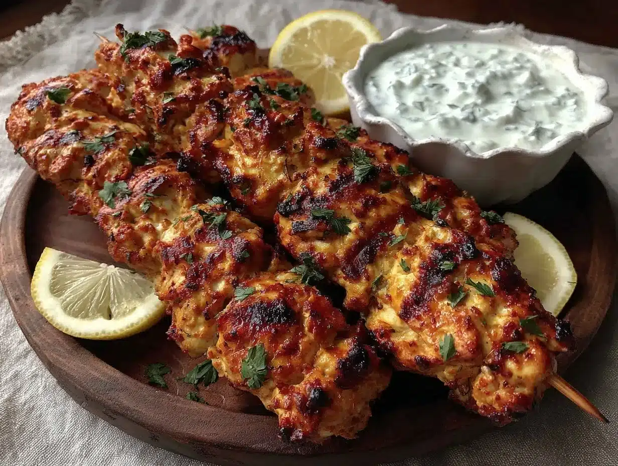 Mediterranean Grilled Chicken Skewers: Easy 20-Minute Tzatziki 4 Mediterranean Grilled Chicken Skewers preparation steps