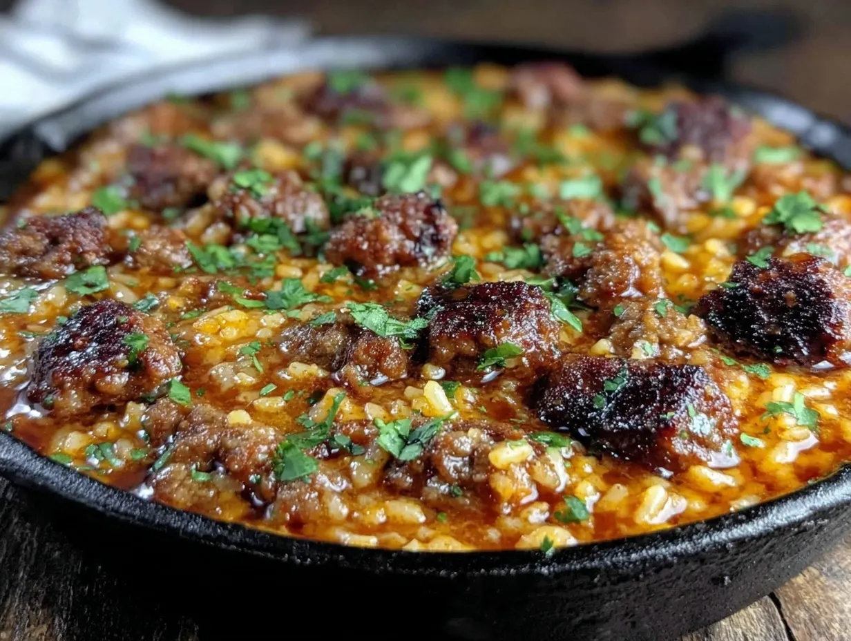 One-Pot Ground Beef and Rice Skillet: Easy Budget Dinner 4 one-pot ground beef and rice skillet preparation steps